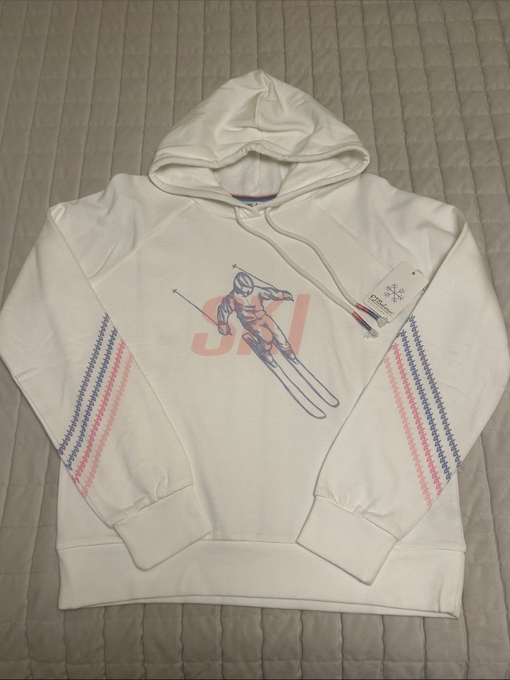 PJ Salvage Ski Hoodie Ivory Women’s Size Med NWT Sweatshirt Sweater Winter